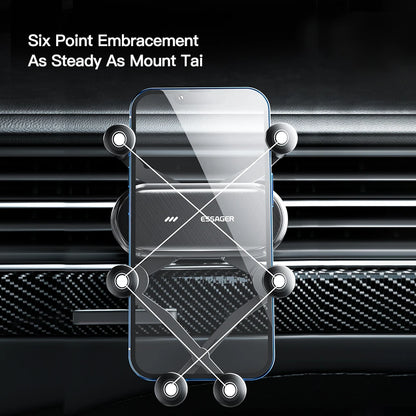 'Six Point Embracement As Steady As Mount Tai'. Gravity  Air Vent Clip Car Phone Holder