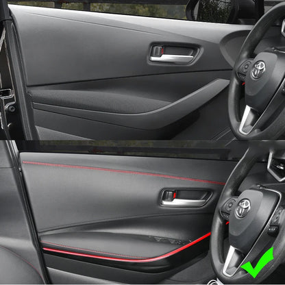 Universal PU Leather Car Interior Trim Strip – Door & Dashboard Decorative Moulding Line