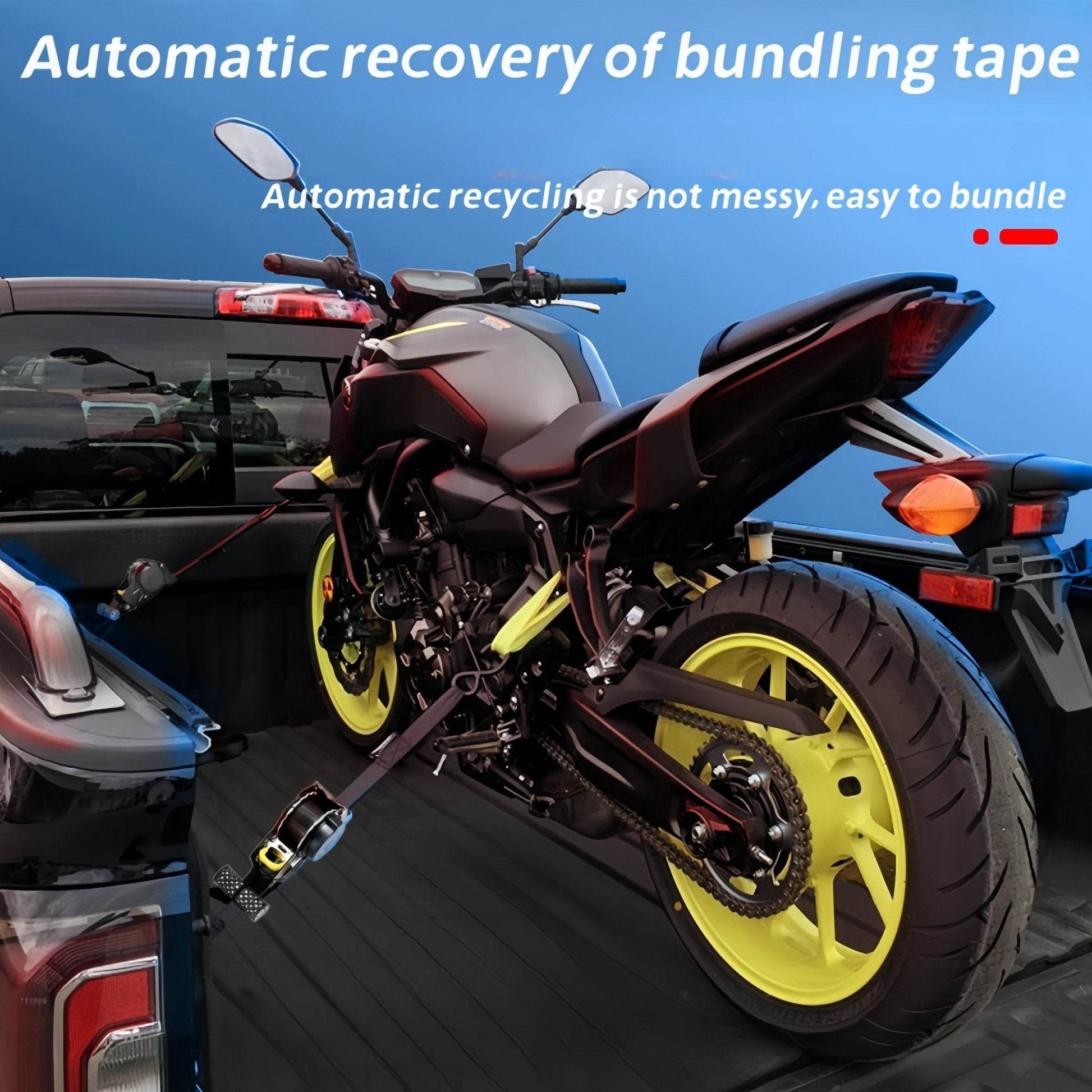 Auto-Lock Retractable Cargo Strap – Perfect for Motorcycle & Luggage Securement - Autoxmatch