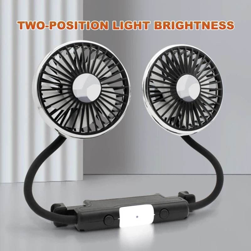 Car USB Dual Head Cooling Air Fan for Rear Seat - Autoxmatch