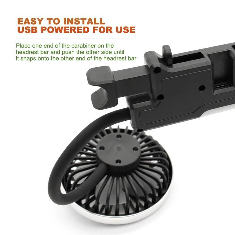 Car USB Dual Head Cooling Air Fan for Rear Seat - Autoxmatch