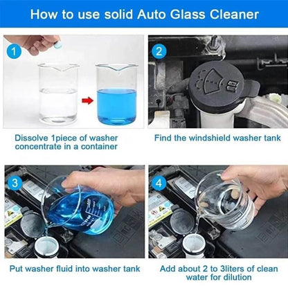 Car Windshield Glass Solid Cleaner – Crystal Clear Visibility, Streak-Free Shine - Autoxmatch