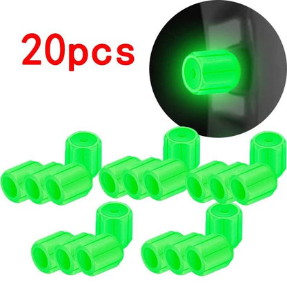 Luminous Tire Valve Caps – 6 Colors Glow - in - the - Dark for Car & Motorcycle Tires - Autoxmatch