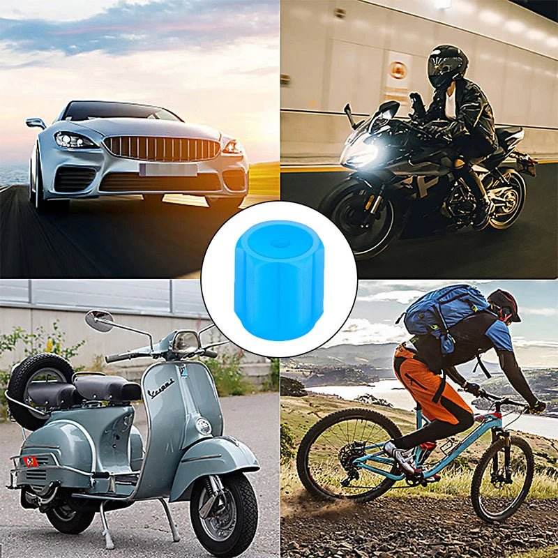 Luminous Tire Valve Caps – 6 Colors Glow - in - the - Dark for Car & Motorcycle Tires - Autoxmatch