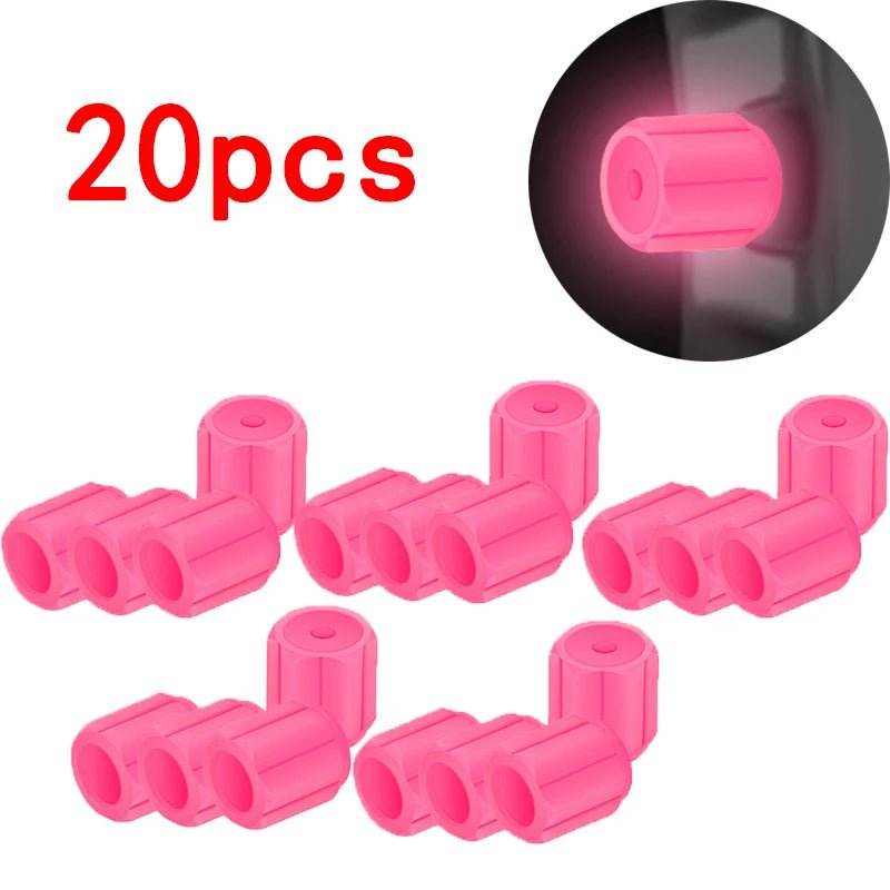 Luminous Tire Valve Caps – 6 Colors Glow - in - the - Dark for Car & Motorcycle Tires - Autoxmatch