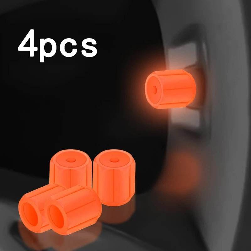 Luminous Tire Valve Caps – 6 Colors Glow - in - the - Dark for Car & Motorcycle Tires - Autoxmatch