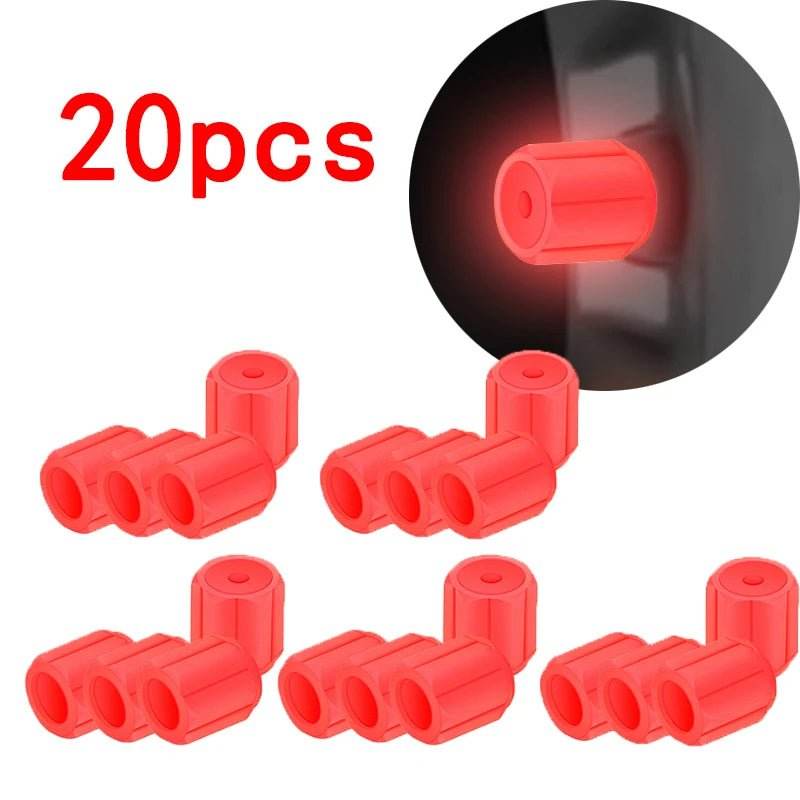 Luminous Tire Valve Caps – 6 Colors Glow - in - the - Dark for Car & Motorcycle Tires - Autoxmatch