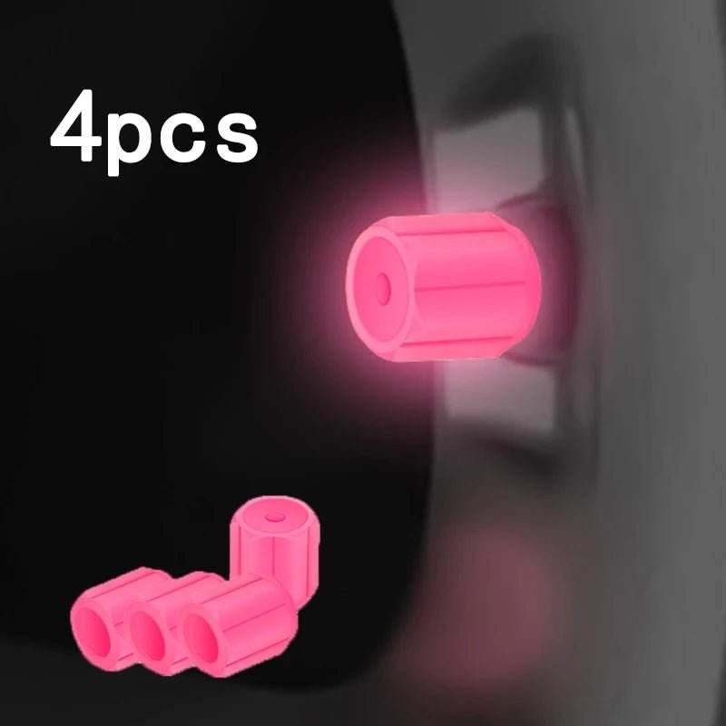 Luminous Tire Valve Caps – 6 Colors Glow - in - the - Dark for Car & Motorcycle Tires - Autoxmatch