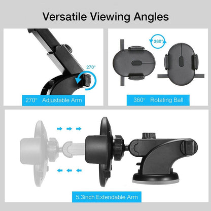 Telescopic Long Arm Car Phone Holder with Dashboard Suction Cup - Autoxmatch